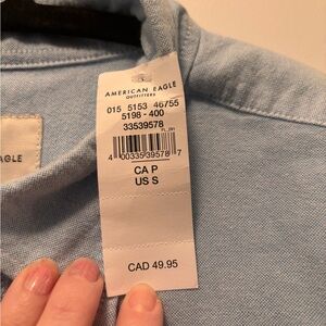 American Eagle Outfitters Sky Blue Casual Shirt
